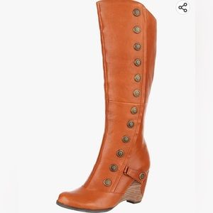 Miz Mooz “Shannon” Leather Tall Wedge Boots